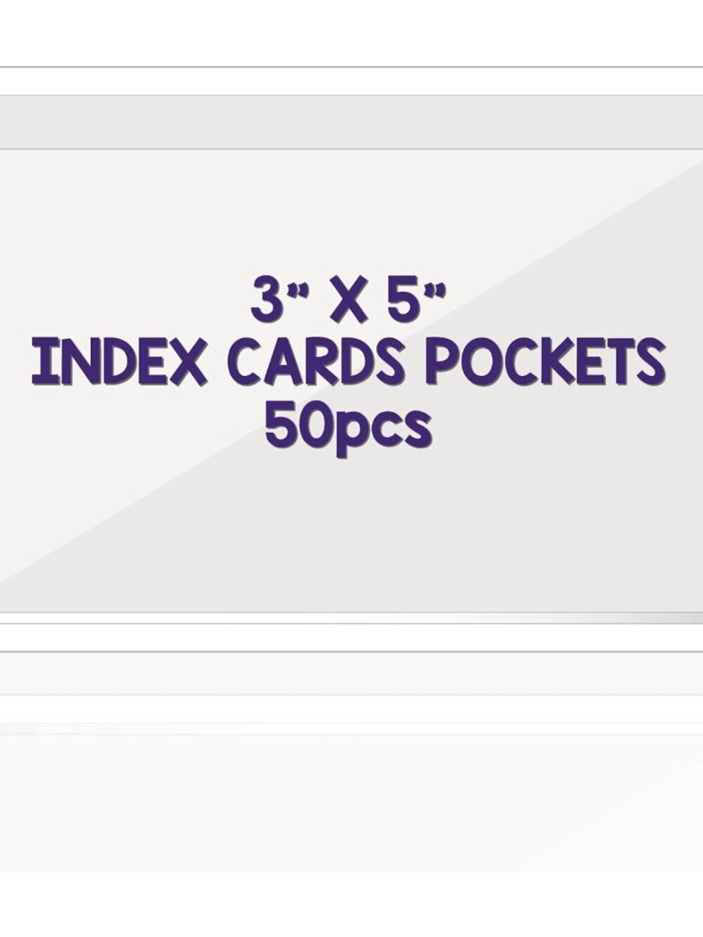 Clear Adhesive 3" x 5" Index Card Pockets, Labels Holders, 50 Pack